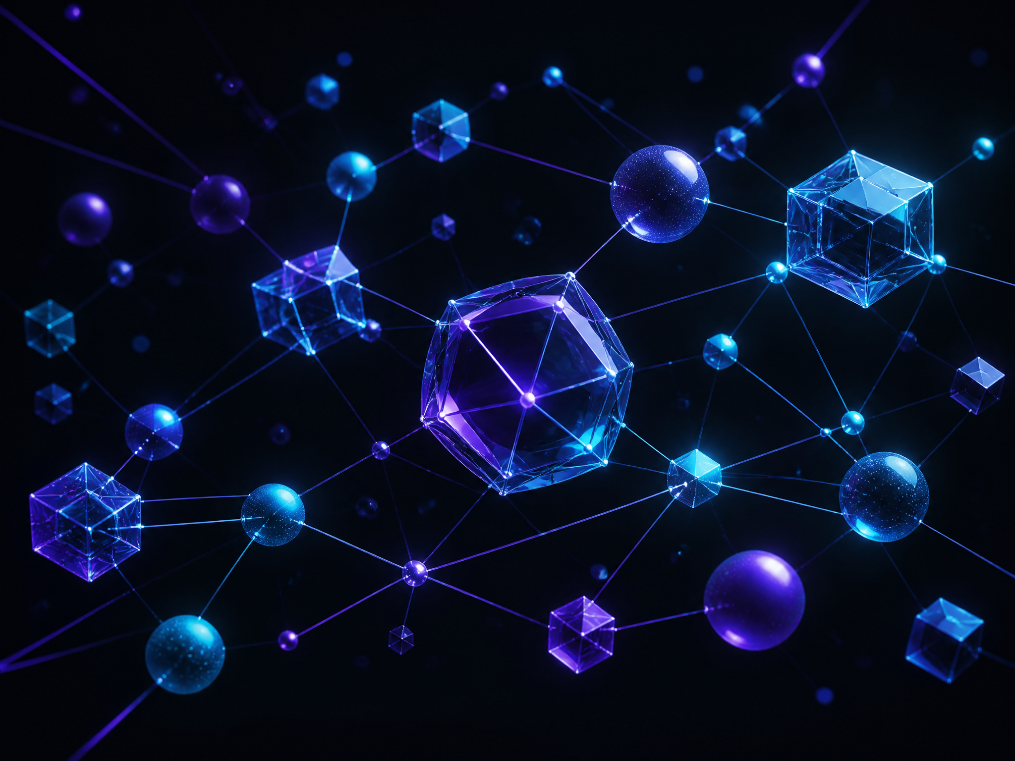 Abstract 3D visualization of interconnected geometric data structures